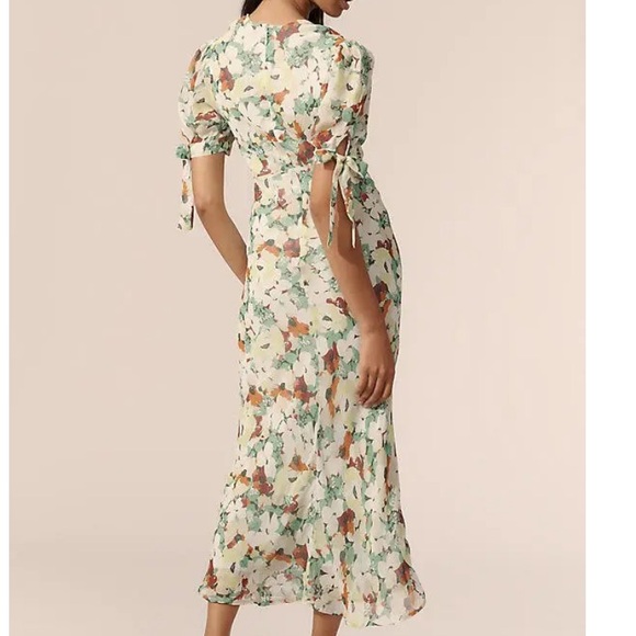 BNWT ANTHROPOLOGIE Short-Sleeve V-Neck Slip Midi Dress - Picture 11 of 11